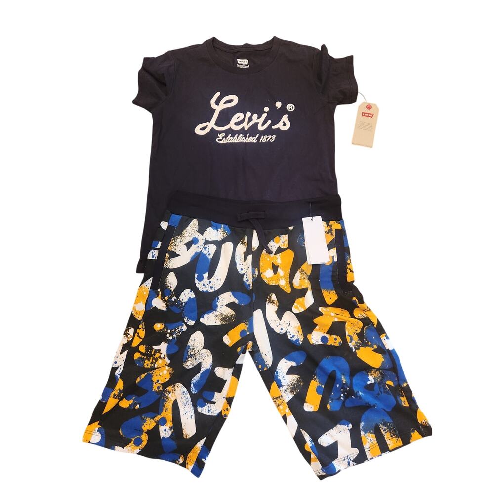 NWT Boy's Bundle Sweat-Shorts Guess T-Shirt Levi's L/14/16